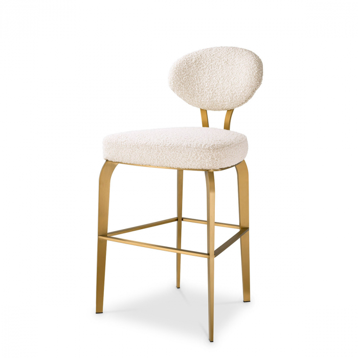 Scaun counter, Dorrego bouclé crem, Dims: W. 50 | D. 50 | H. 97 | SD. 45 | SH. 65  (CM) [1]