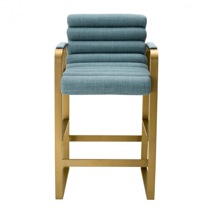 Scaun counter, Olsen albastru, Dims: W. 53.5 | D. 57 | H. 96.5 | SD. 41 | SH. 67 | AH. 81.5  (CM) [3]