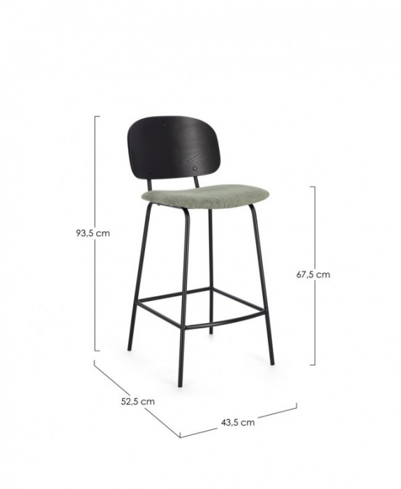 Scaun Counter Sienna, Verde, 43.5A - 52.5B - 93.5H - 67.5H1 [3]