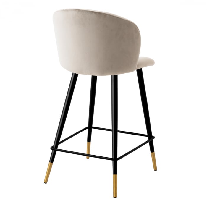 Scaun counter, Volante roche bej catifea [3]