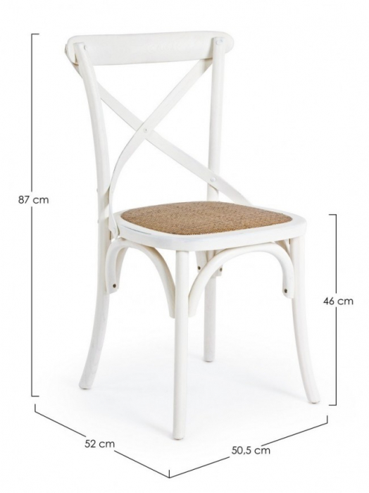 Scaun Cross, Lemn, Alb, 50.5x52x87 [2]
