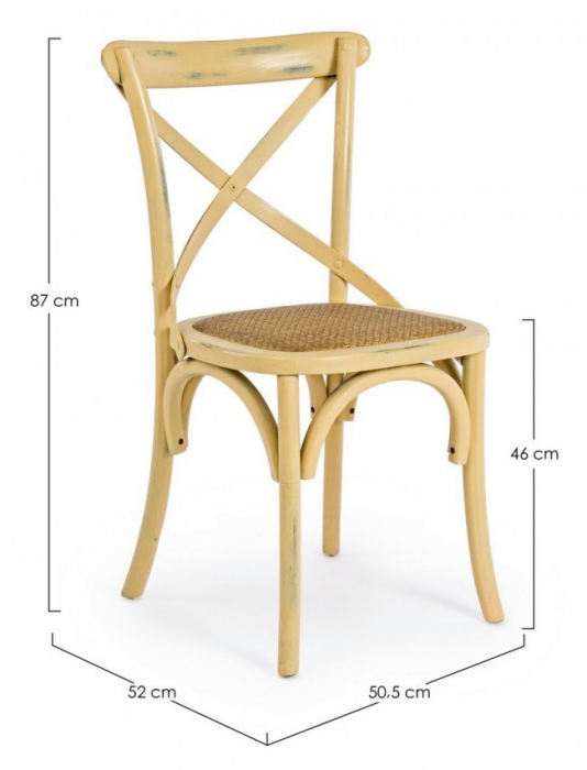 Scaun Cross, Lemn, Bej, 50.5x52x87 [2]