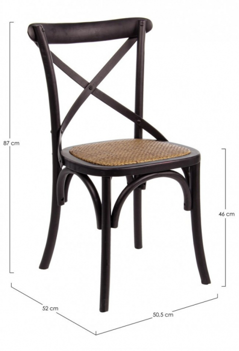 Scaun Cross, Lemn, Negru, 50.5x52x87 [2]
