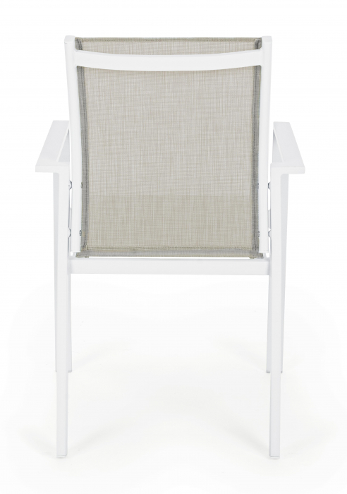 Scaun Crozet SJ60, Aluminiu/Poliester, Alb/Gri, 56.5x62x88 cm [4]