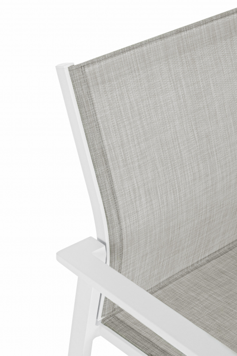 Scaun Crozet SJ60, Aluminiu/Poliester, Alb/Gri, 56.5x62x88 cm [5]