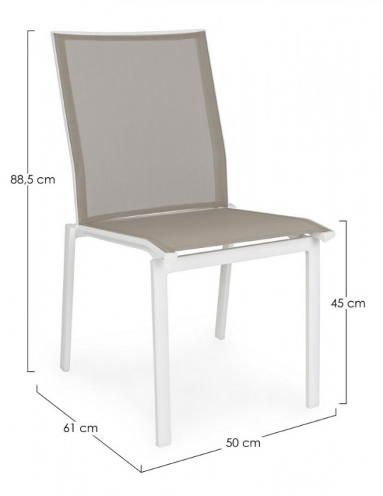 Scaun CRUISE,  aluminiu, alb, 50x61x88.5cm [2]