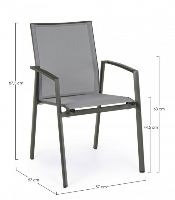 Scaun Cruise, Aluminiu, Negru, 57x57x87.5 cm  [2]