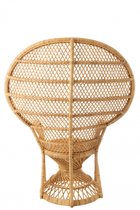 Scaun cu perna Peacock, Stuf/Ratan/Bambus, Natural/Alb, 58.5x101.5x134 cm [8]