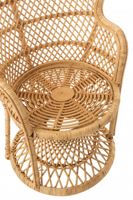 Scaun cu perna Peacock, Stuf/Ratan/Bambus, Natural/Alb, 58.5x101.5x134 cm [14]