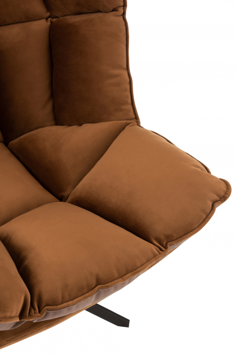 Scaun cu perna Relax, Metal/Textil, Maro, 78x73x92 cm [7]
