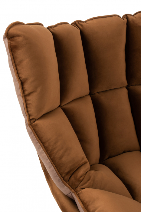 Scaun cu perna Relax, Metal/Textil, Maro, 78x73x92 cm [8]