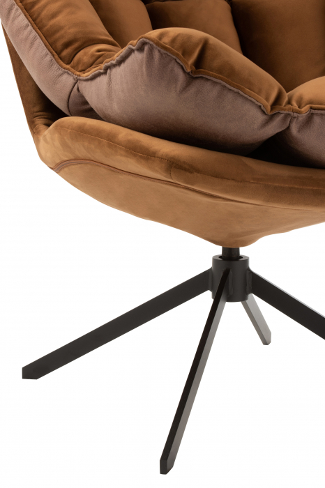 Scaun cu perna Relax, Metal/Textil, Maro, 78x73x92 cm [6]