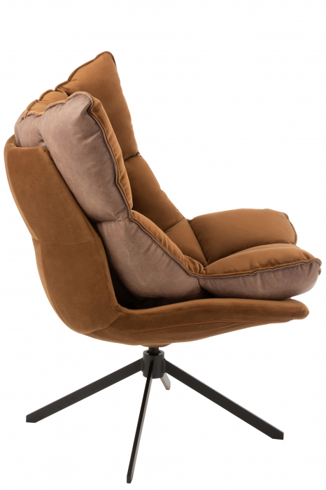 Scaun cu perna Relax, Metal/Textil, Maro, 78x73x92 cm [4]