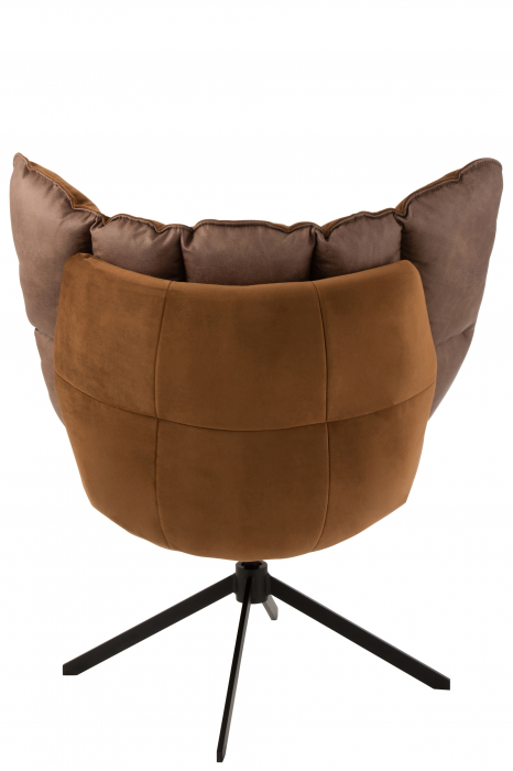 Scaun cu perna Relax, Metal/Textil, Maro, 78x73x92 cm [5]