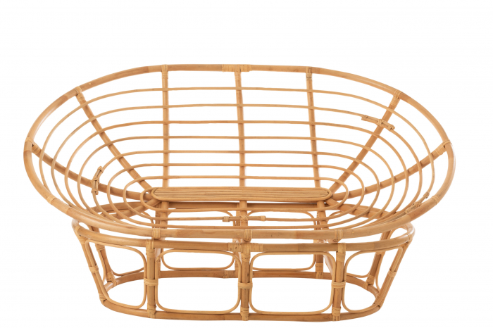 Fotoliu cu perna Roni, Ratan/Bambus, Alb/Natural, 179x155x36 cm [9]
