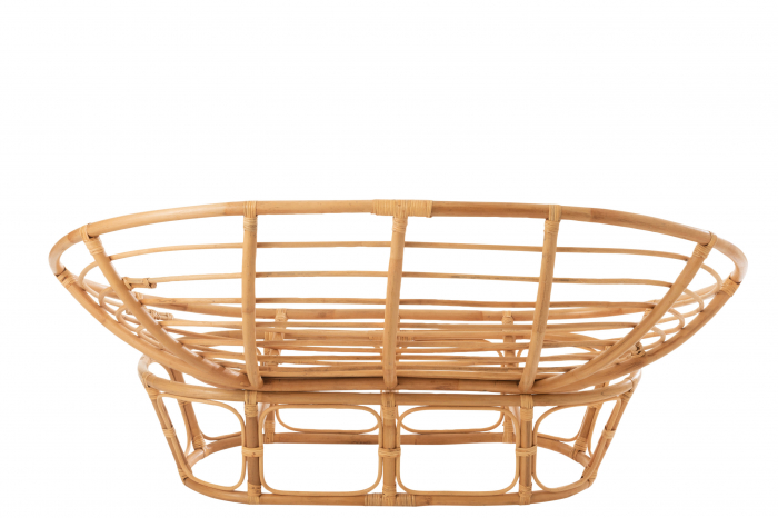 Fotoliu cu perna Roni, Ratan/Bambus, Alb/Natural, 179x155x36 cm [11]