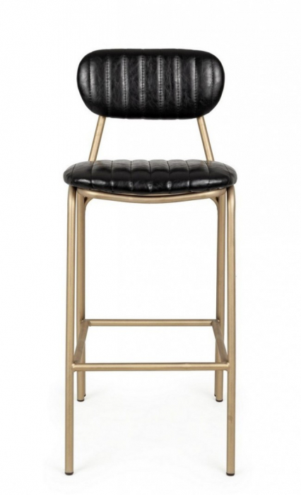 Scaun de bar Addy, Otel/Imitatie de piele, Negru, 41x51x100 cm [3]