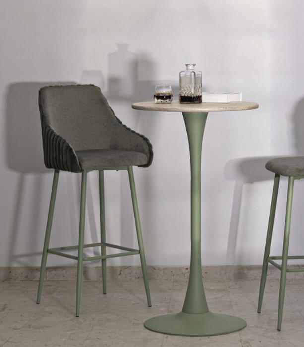 Scaun de bar Alaska -a- verde, set de 2, 52x46x111 cm (inaltime sezut 78 cm) [9]