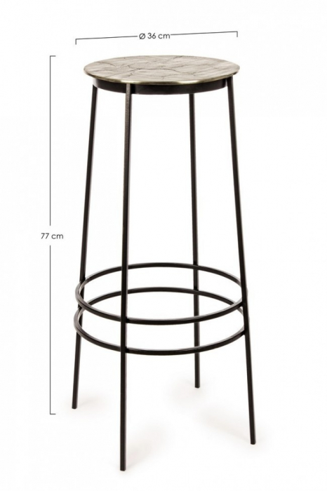 Scaun de bar Amira, Aluminiu, Auriu, x36x77 cm [2]