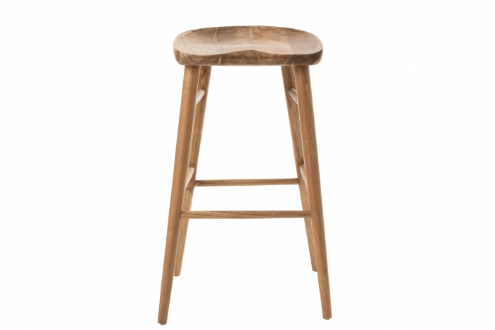 Scaun de bar Ana Teak, Lemn, Maro, 39.5x41.5x75.5 cm [3]