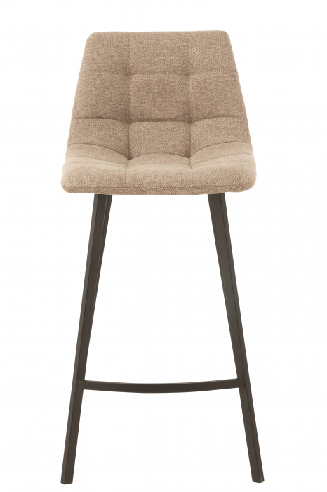 Scaun de bar Babette, Metal/Textil, Bej/Negru, 47x43x95 cm [2]