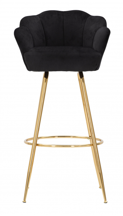 Scaun de bar Vienna Nero, Metal/Catifea, Negru/Auriu, 55X53X110 cm [8]