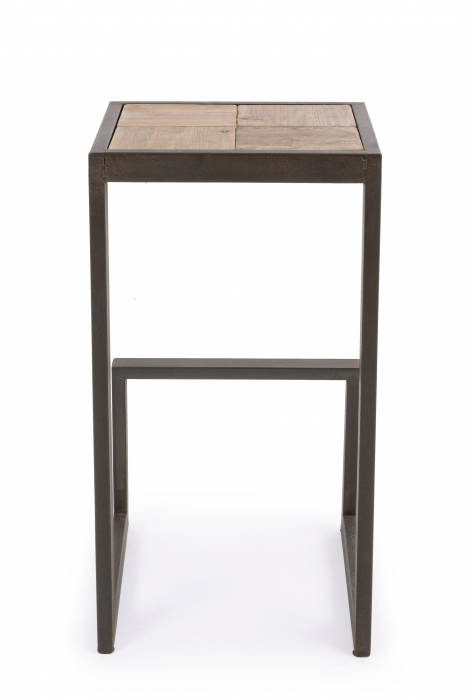 Scaun de bar Blocks, Otel/Lemn, Maro, 36x32x70 cm [3]