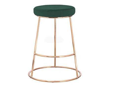 Scaun de bar Brandy, Poliester Fier, Verde Auriu, 74x43x43 cm