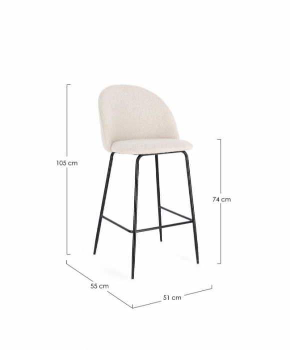 Scaun de Bar Carry, Negru/Ivoar [3]