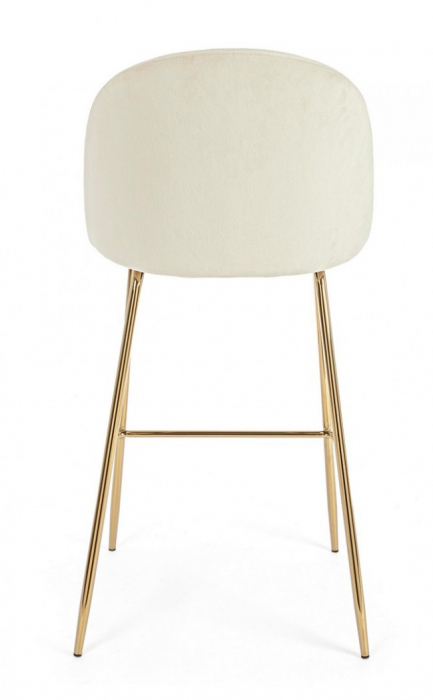 Scaun de bar Carry, Otel/catifea, Alb, 51x55x105 cm [4]