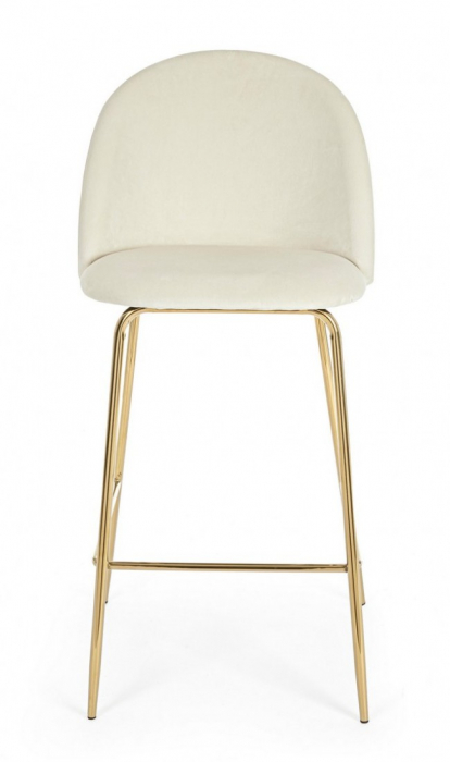 Scaun de bar Carry, Otel/catifea, Alb, 51x55x105 cm [3]