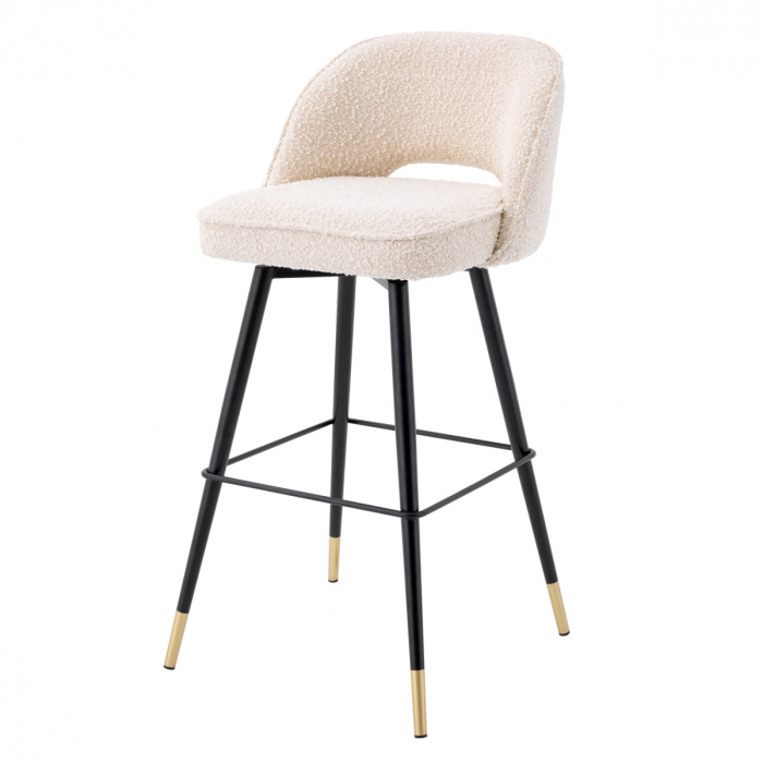Scaun de bar, Cliff bouclé crem set de 2 [2]