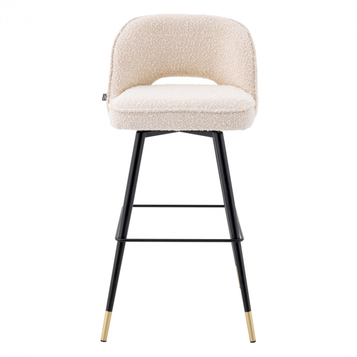Scaun de bar, Cliff bouclé crem set de 2 [3]