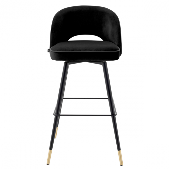Scaun de bar, Cliff roche set de 2 catifea neagra [3]