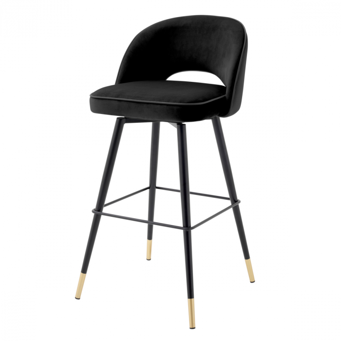 Scaun de bar, Cliff roche set de 2 catifea neagra [2]