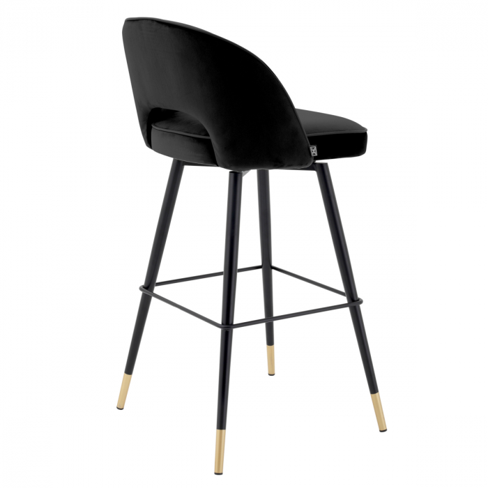 Scaun de bar, Cliff roche set de 2 catifea neagra [4]