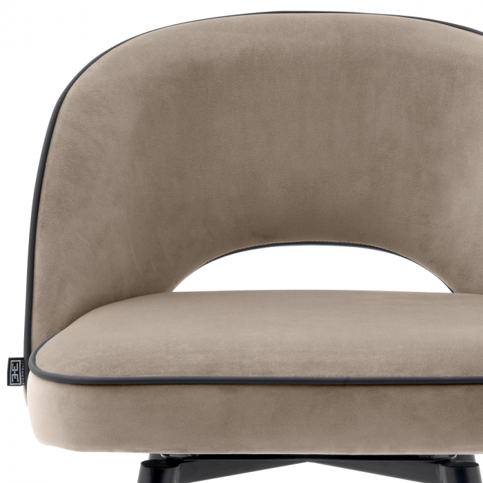 Scaun de bar, Cliff savona greige catifea set de 2, Dims: W. 51 | D. 52 | H. 103 | SD. 46 | SH. 78.5  (CM) [5]