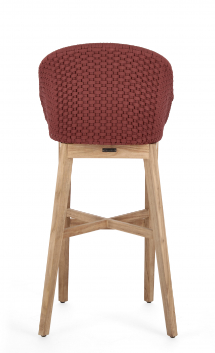 Scaun de bar Coachella Scarlet, Aluminiu/Poliester, Bordo/Maro, 57x57x110 cm (gold) [4]