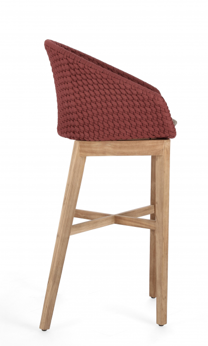 Scaun de bar Coachella Scarlet, Aluminiu/Poliester, Bordo/Maro, 57x57x110 cm (gold) [5]