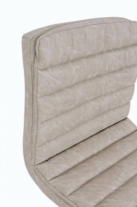 Scaun de bar Connor,reglabil, Otel/Imitatie de piele, Gri deschis, 41x50x115.5 cm [5]