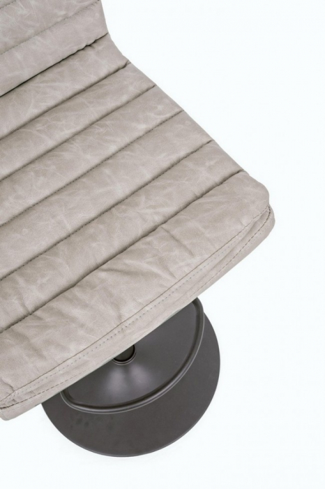Scaun de bar Connor,reglabil, Otel/Imitatie de piele, Gri deschis, 41x50x115.5 cm [4]