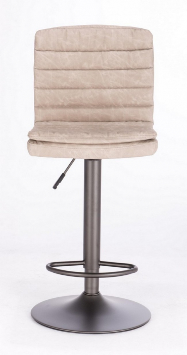Scaun de bar Connor,reglabil, Otel/Imitatie de piele, Gri deschis, 41x50x115.5 cm [3]