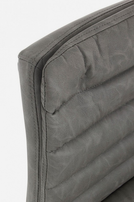 Scaun de bar Connor,reglabil, Otel/Imitatie de piele, Gri inchis, 41x50x115.5 cm [4]