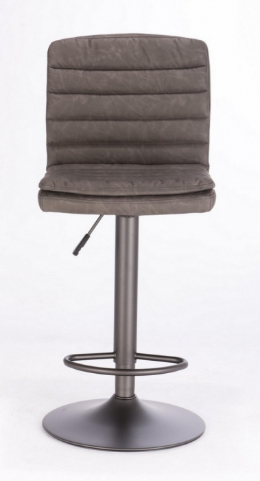 Scaun de bar Connor,reglabil, Otel/Imitatie de piele, Gri inchis, 41x50x115.5 cm [3]