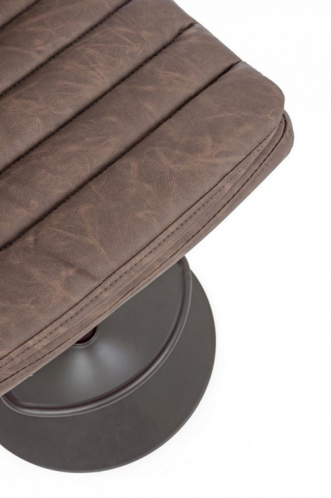 Scaun de bar Connor,reglabil, Otel/Imitatie de piele, Maro, 41x50x115.5 cm [4]