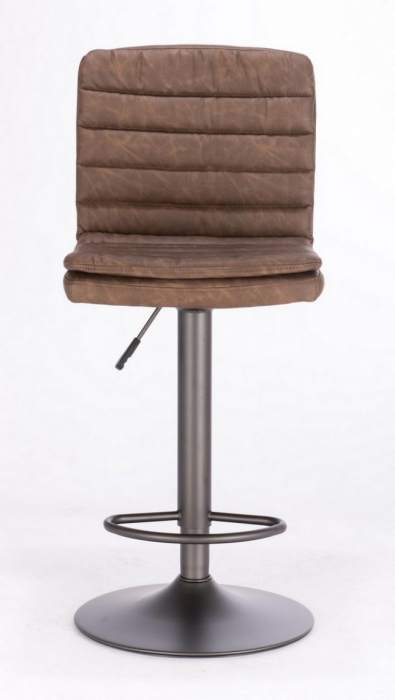 Scaun de bar Connor,reglabil, Otel/Imitatie de piele, Maro, 41x50x115.5 cm [3]