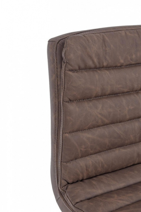 Scaun de bar Connor,reglabil, Otel/Imitatie de piele, Maro, 41x50x115.5 cm [5]