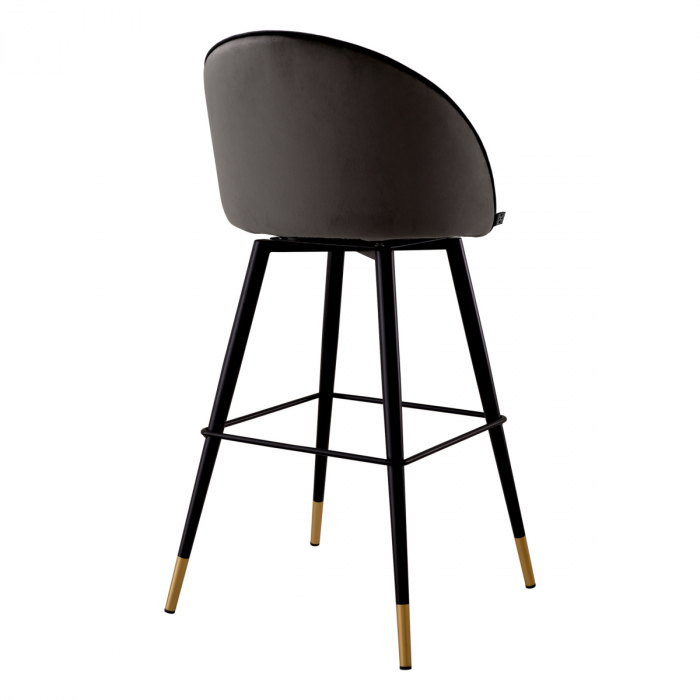 Scaun de bar, Cooper roche set de 2 catifea gri inchis [4]