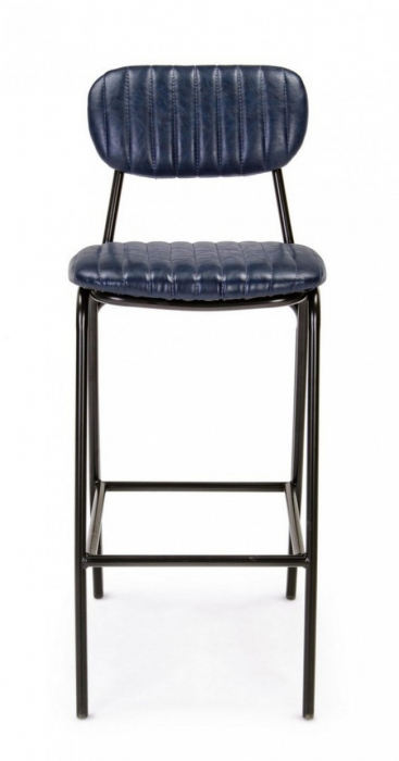 Scaun de bar Debbie, Imitatie din piele, Albastru, 44x51x100 cm [3]