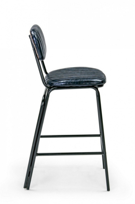 Scaun de bar Debbie, Imitatie din piele, Albastru, 44x51x100 cm [5]